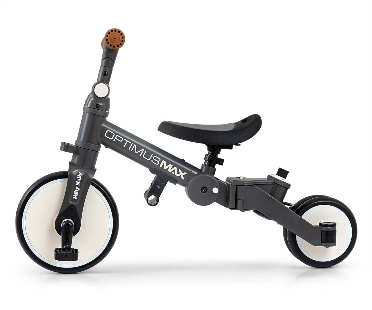 Bicicleta 5In1 Optimus Max Cinzento Escuro Qplay