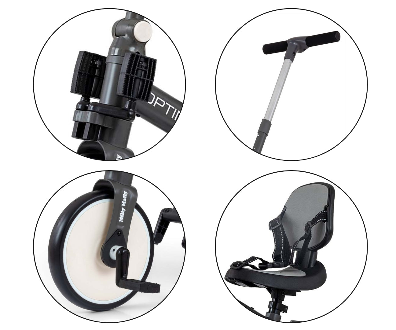 Bicicleta 5In1 Optimus Max Cinzento Escuro Qplay