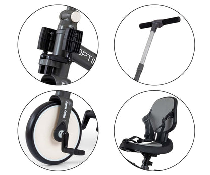 Bicicleta 5In1 Optimus Max Cinzento Escuro Qplay