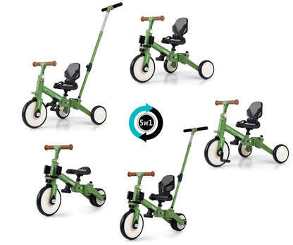 Bicicleta 5 Em 1 Optimus Max Verde Milly Mally