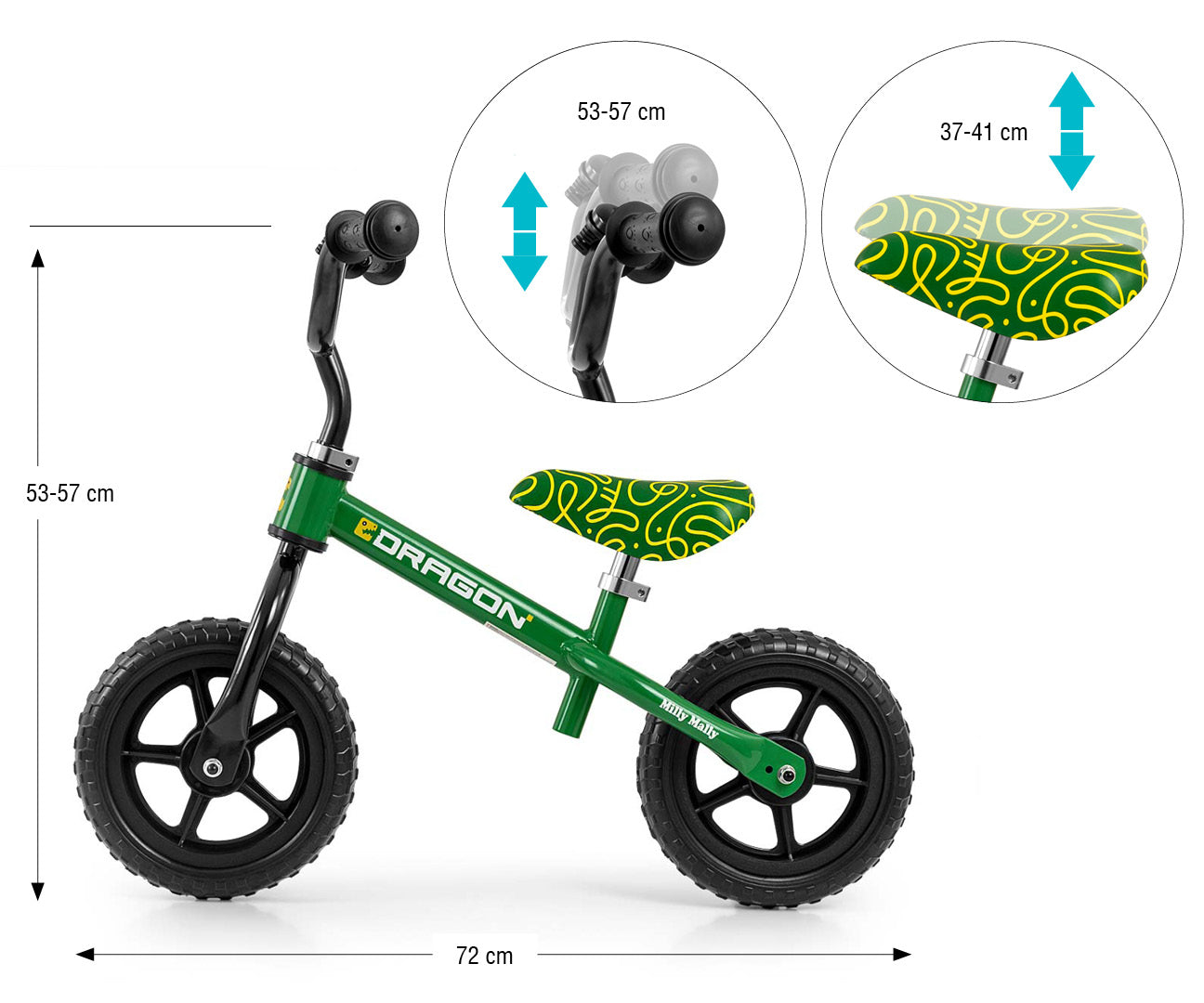 Bicicleta De Cross Dragon Verde Milly Mally