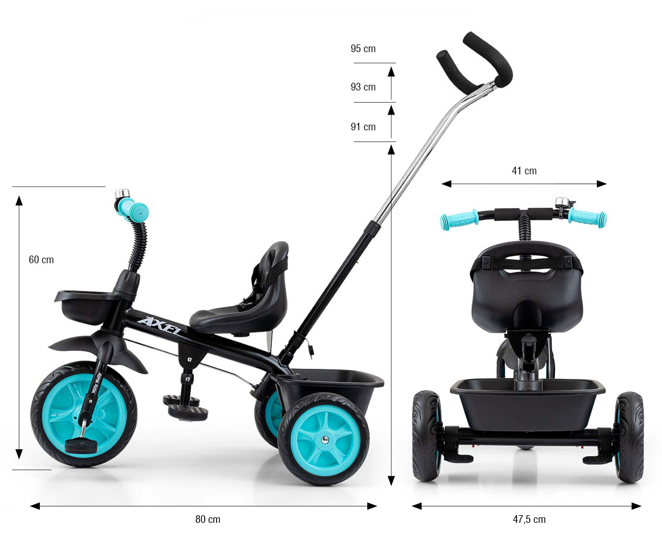 Triciclo Axel Preto Milly Mally