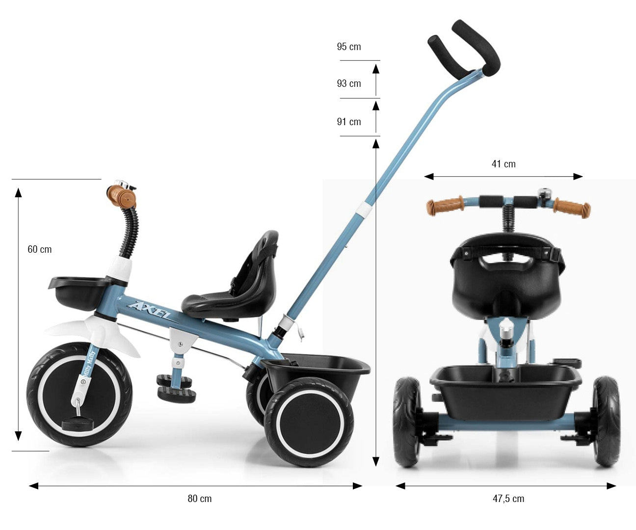 Triciclo Axel Denim Milly Mally