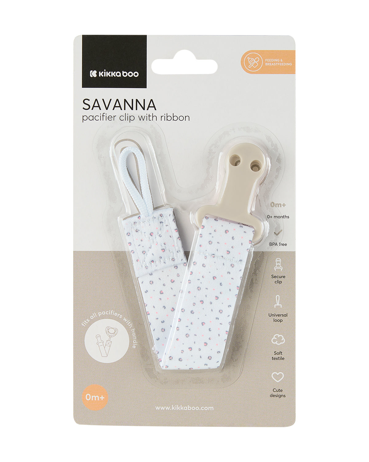 Porta-chupeta Savanna Bege Ribbon