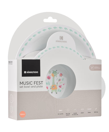 Conjunto de taça e prato Music Fest Kikkaboo