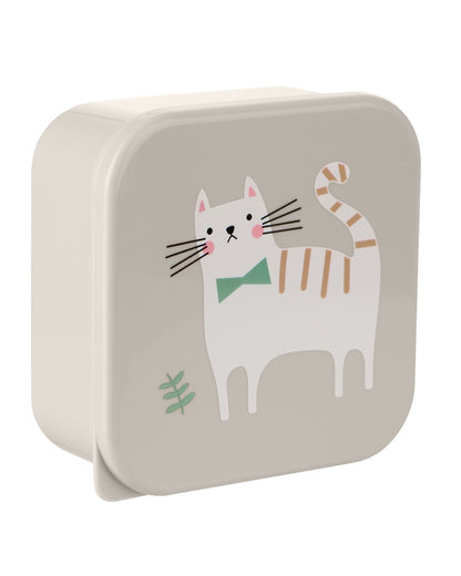 Lancheiras PP 4 unidades Kitty Cat Grey Kikkaboo