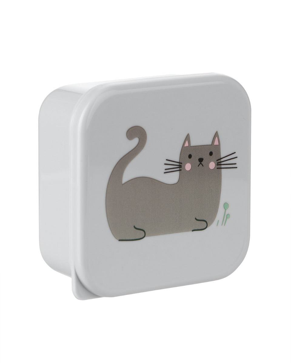 Lancheiras PP 4 unidades Kitty Cat Cinza