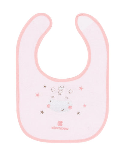 Conjunto de 3 babetes Hippo Dreams em tecido turco rosa