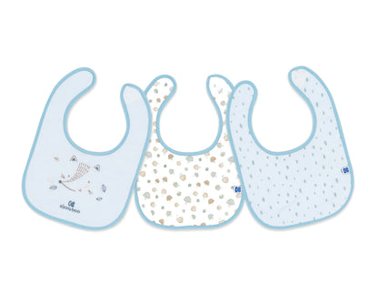 Conjunto de 3 babetes em tecido turco Little Fox Blue