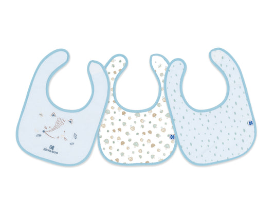 Conjunto de 3 babetes em tecido turco Little Fox Blue