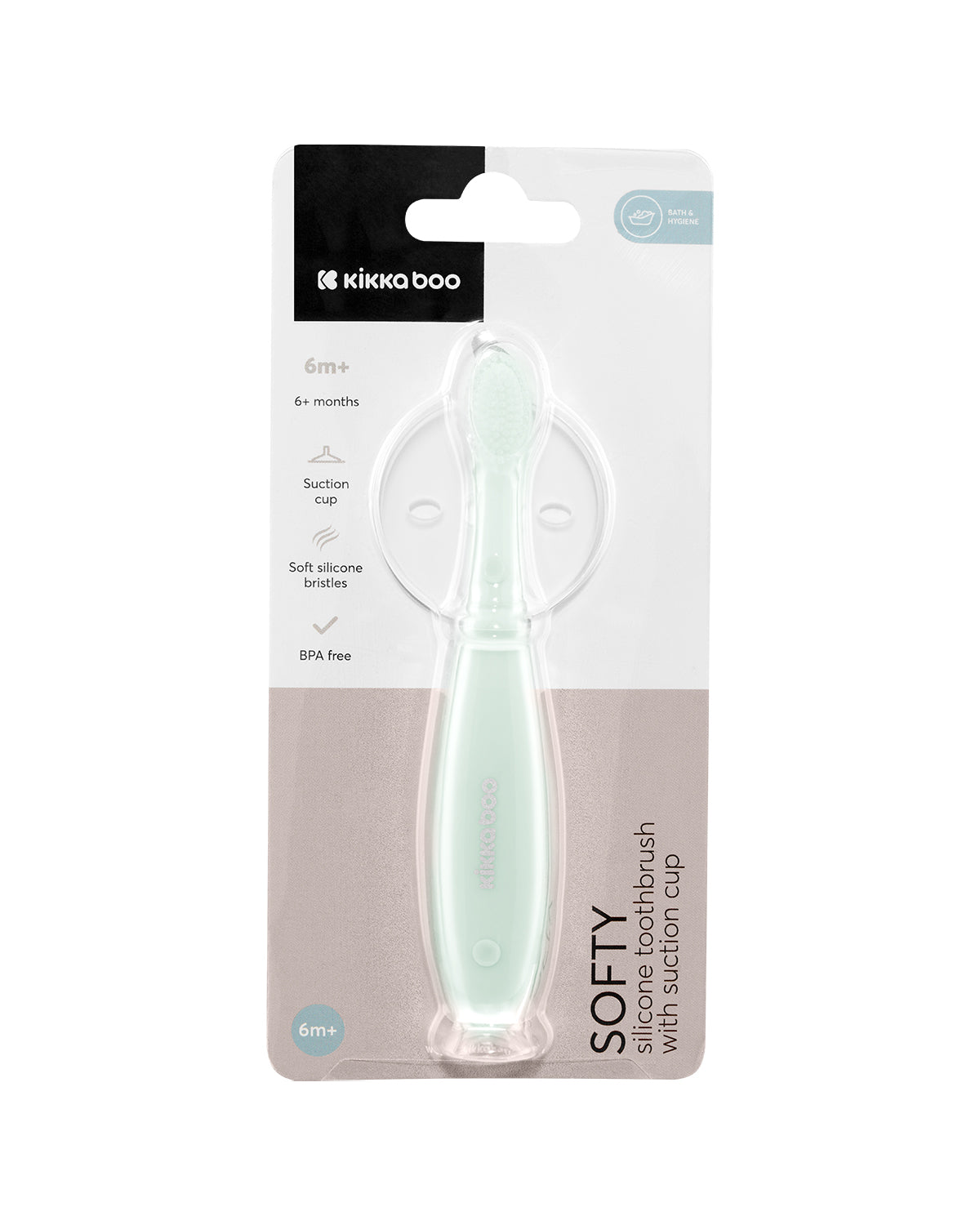 Escova de dentes em silicone com sucção Softy Mint