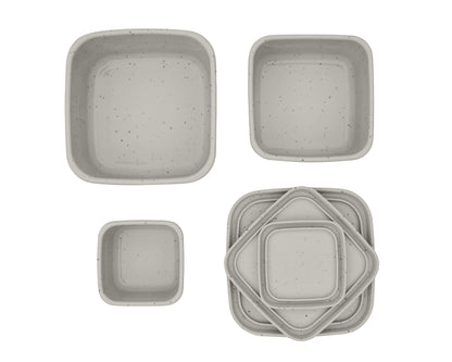 Conjunto de lancheira Sand de silicone platina de 3 peças