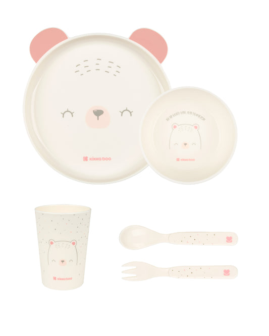 Conjunto de louça PP Bear with me rosa