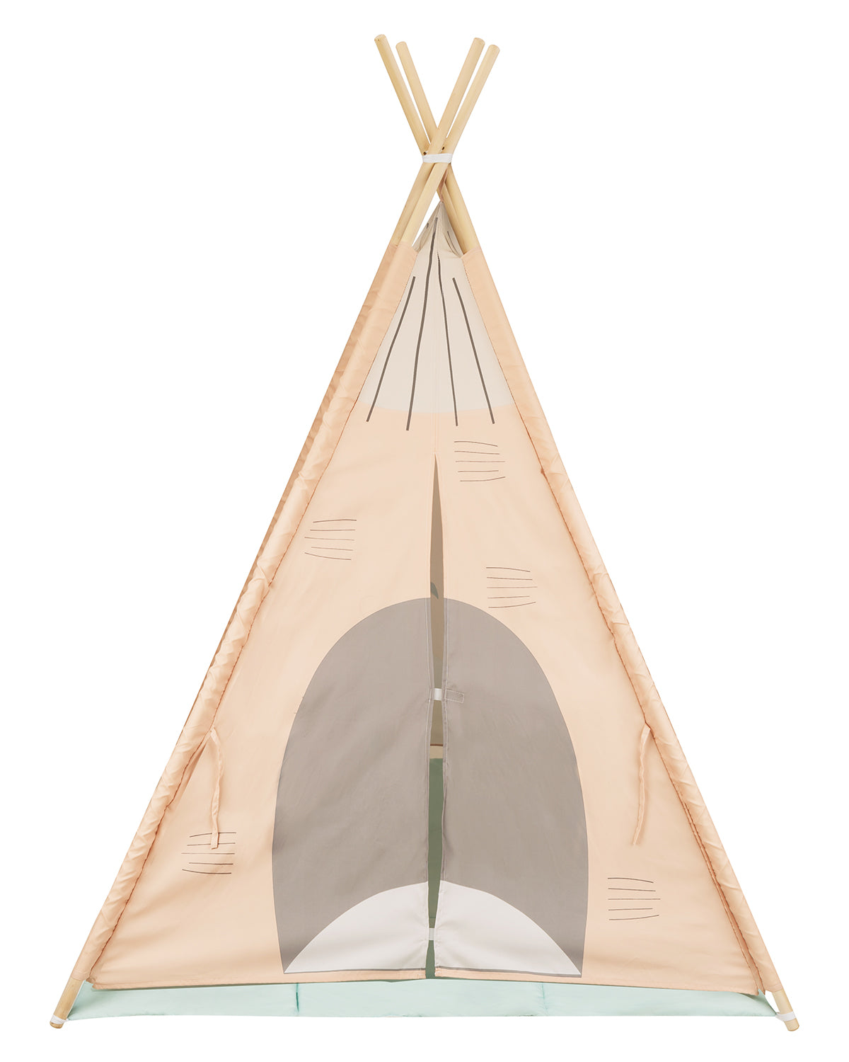 Tipi em madeira com Tapete de Atividades almofadado - Orange House Kikkaboo