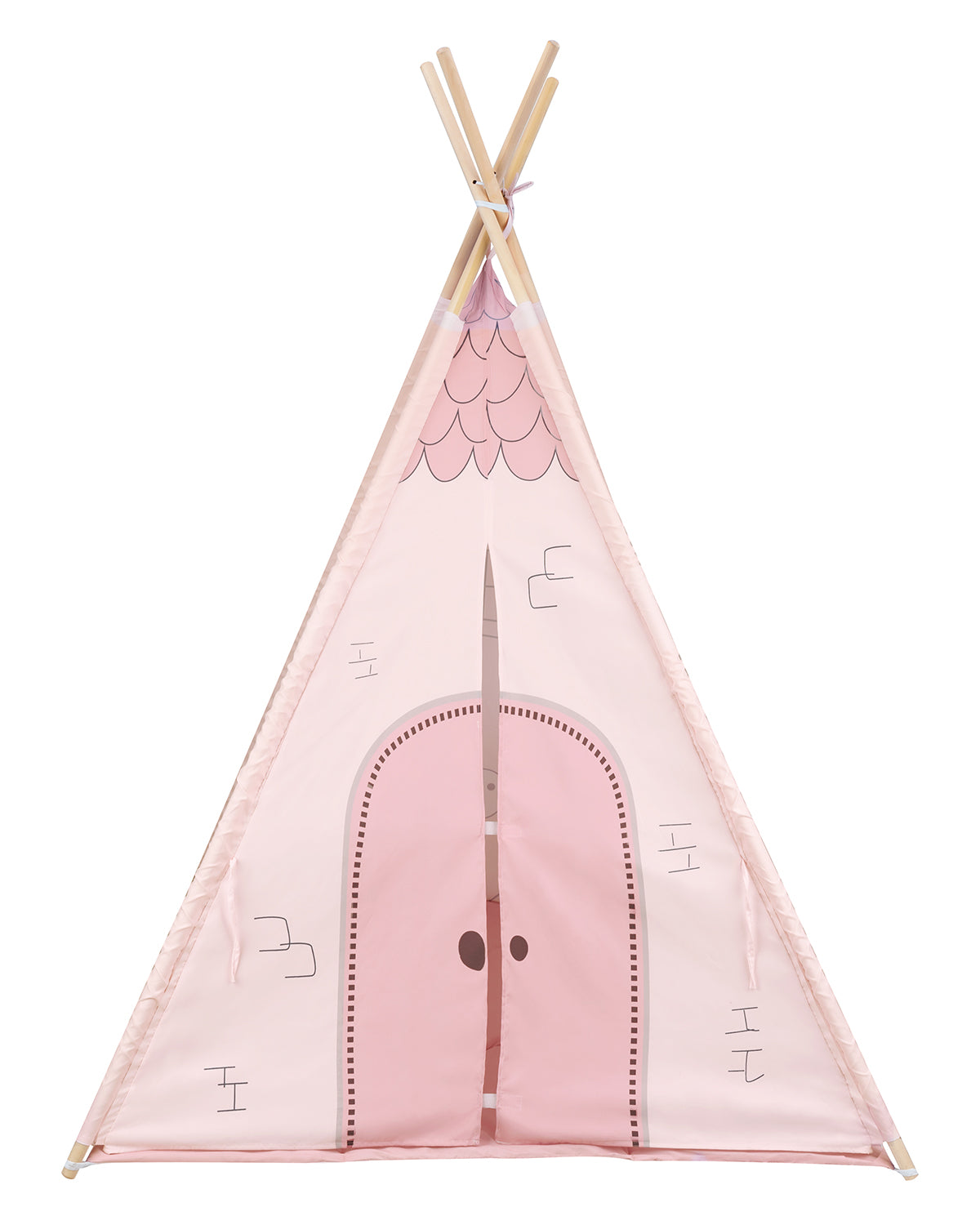 Tipi em madeira com Tapete de Atividades almofadado - Casa Mint Kikkaboo