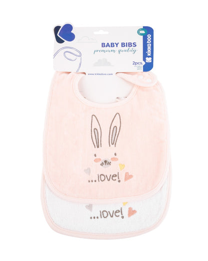 Conjunto de 2 babetes em tecido turco "Coelhos Apaixonados"