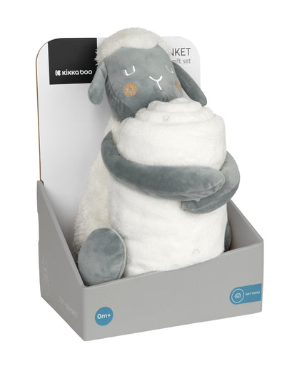 Brinquedo bebé ovelha sonolenta + manta Kikkaboo