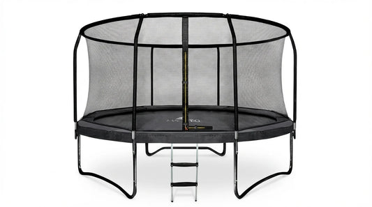 Trampolim com rede e escada 244 cm preto até 50 kg