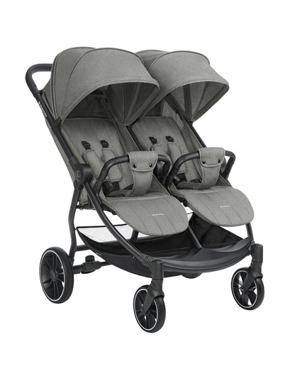 Carrinho de bebé de Gémeos Happy 2 cinza claro