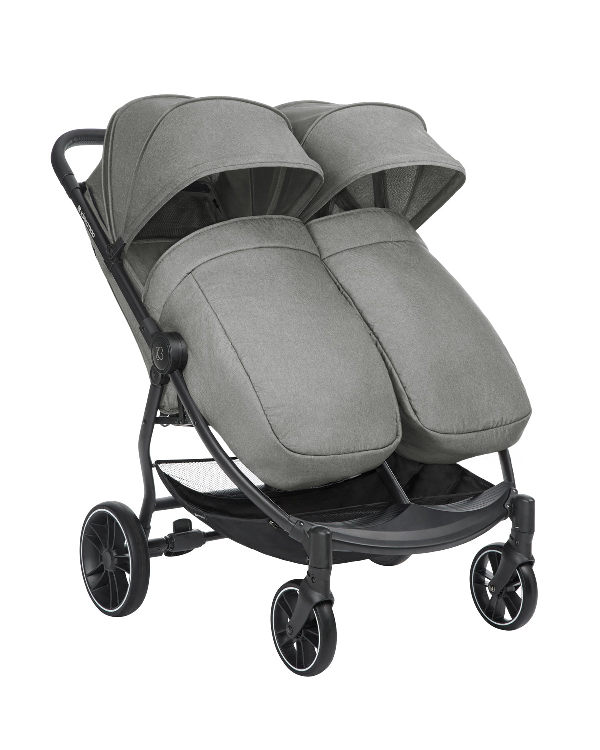 Carrinho de bebé de Gémeos Happy 2 cinza claro