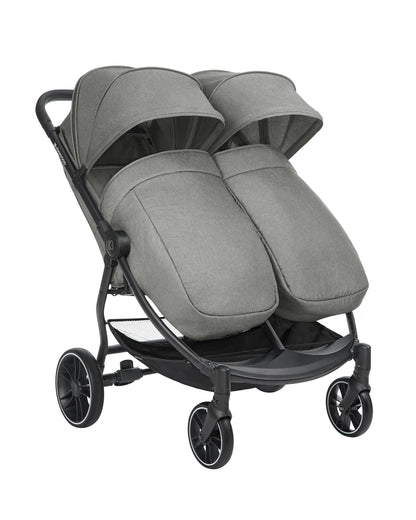 Carrinho de bebé de Gémeos Happy 2 cinza claro