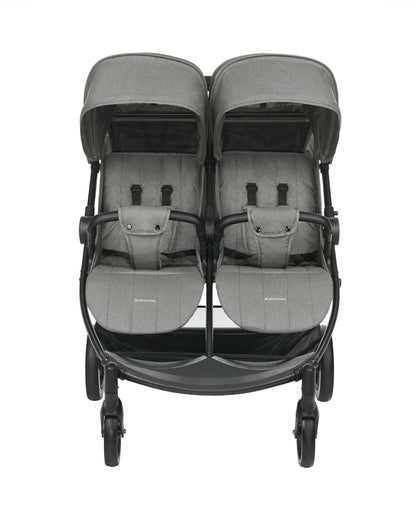 Carrinho de bebé de Gémeos Happy 2 cinza claro