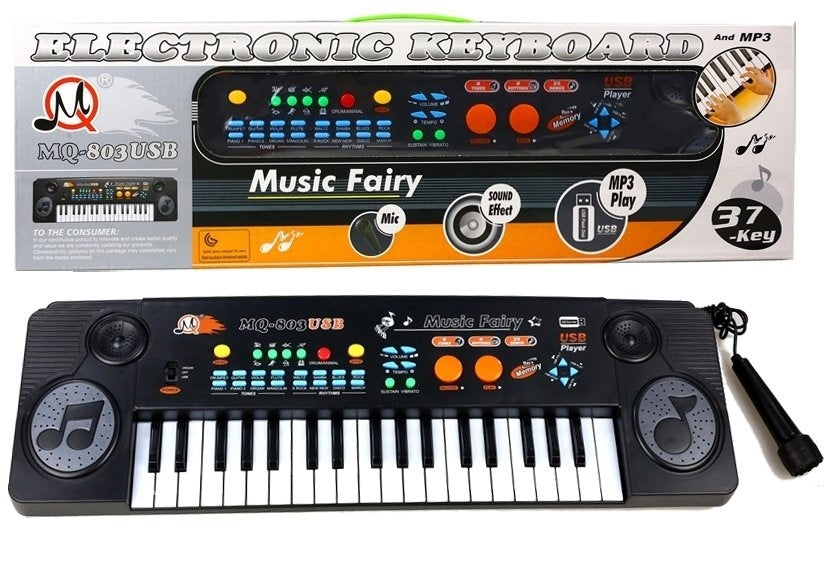 Teclado musical com USB e microfone