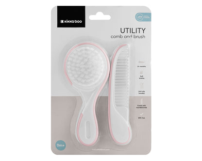 Pente e presilha utilitários rosa