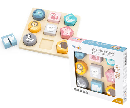 Puzzle De Blocos De Formas Animais Selvagens Viga