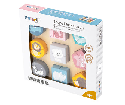 Puzzle De Blocos De Formas Animais Selvagens Viga