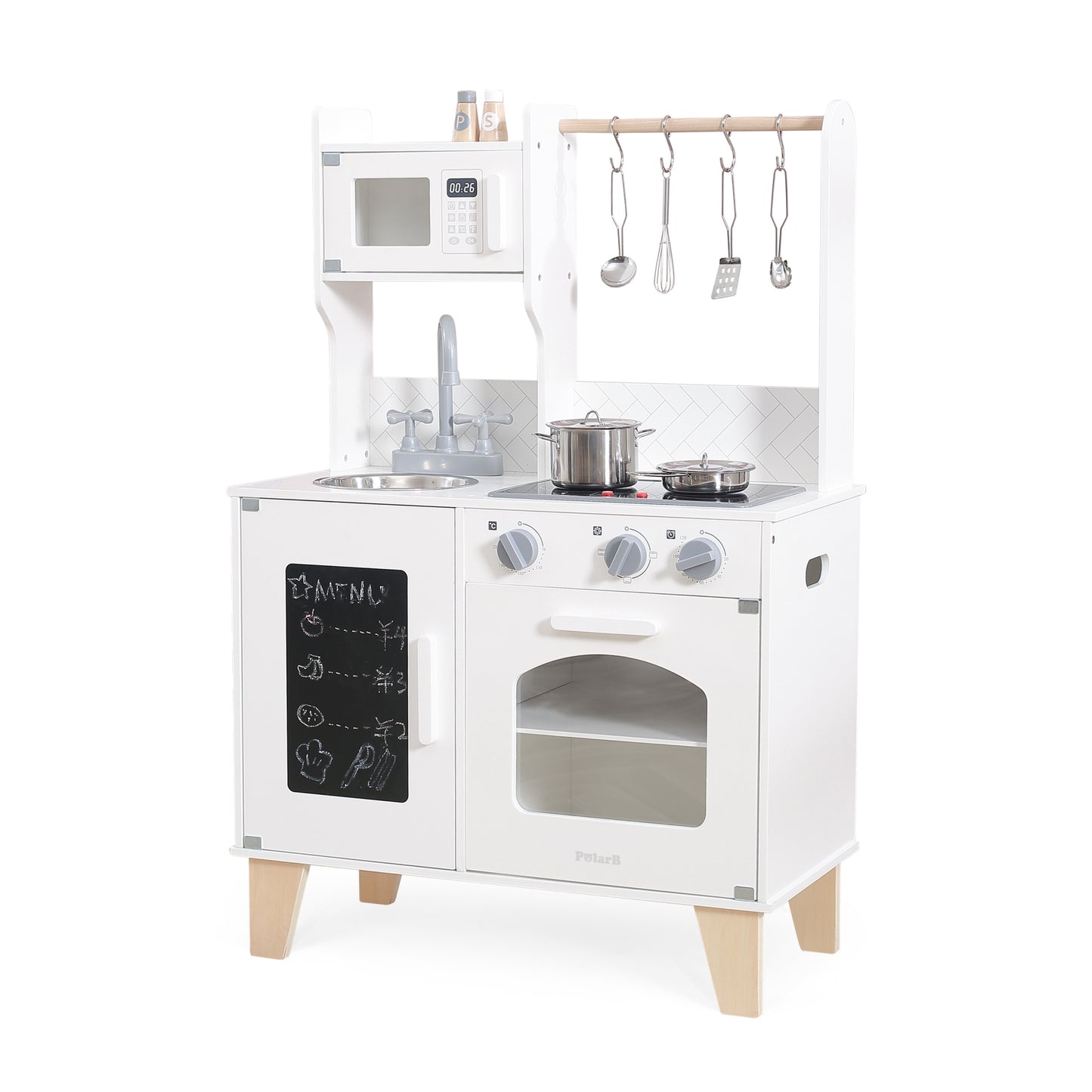 Cozinha Com Quadro Negro Branco Viga