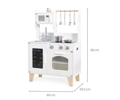Cozinha Com Quadro Negro Branco Viga