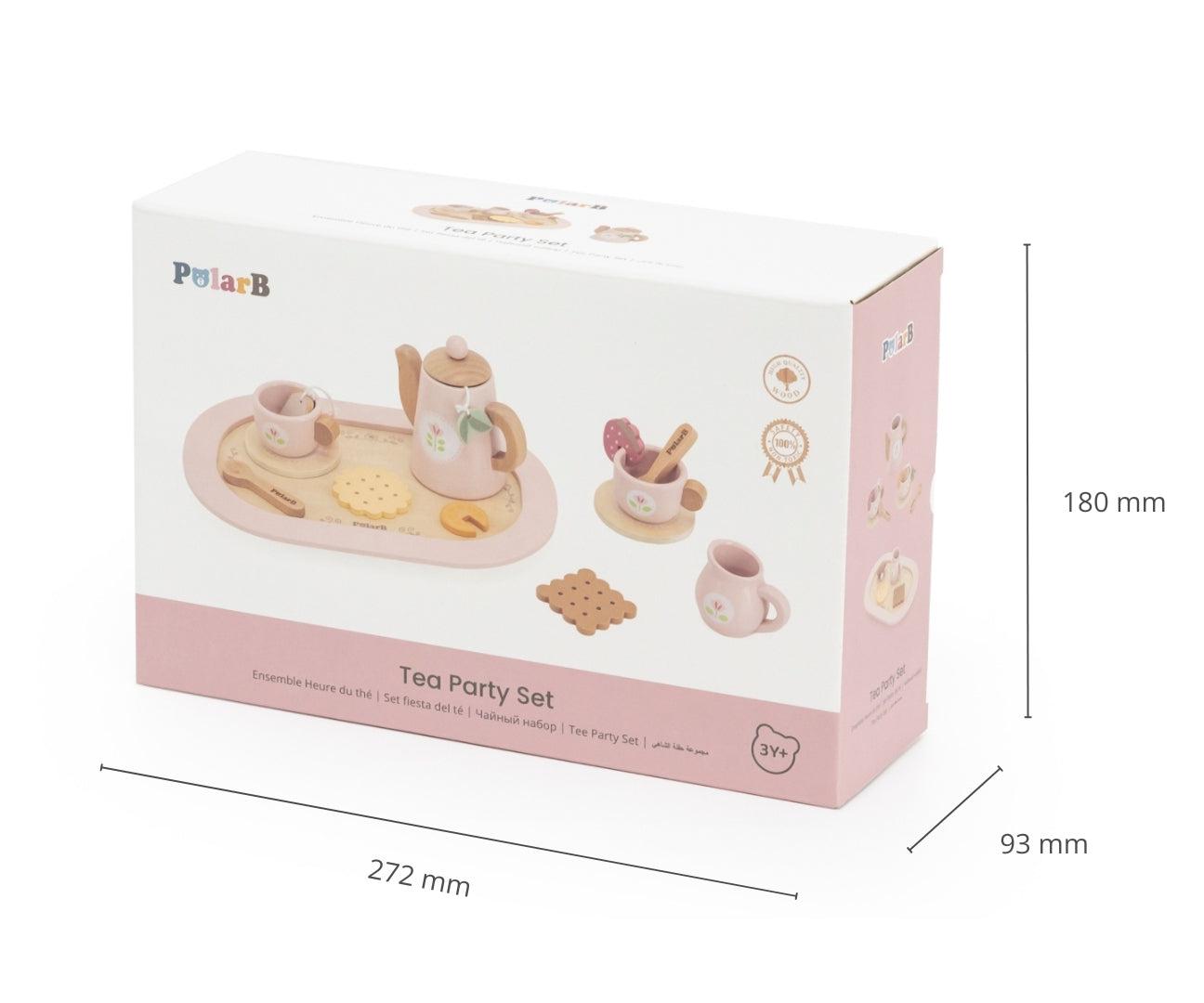 Conjunto De Chá E Café Em Madeira Cor-De-Rosa Viga