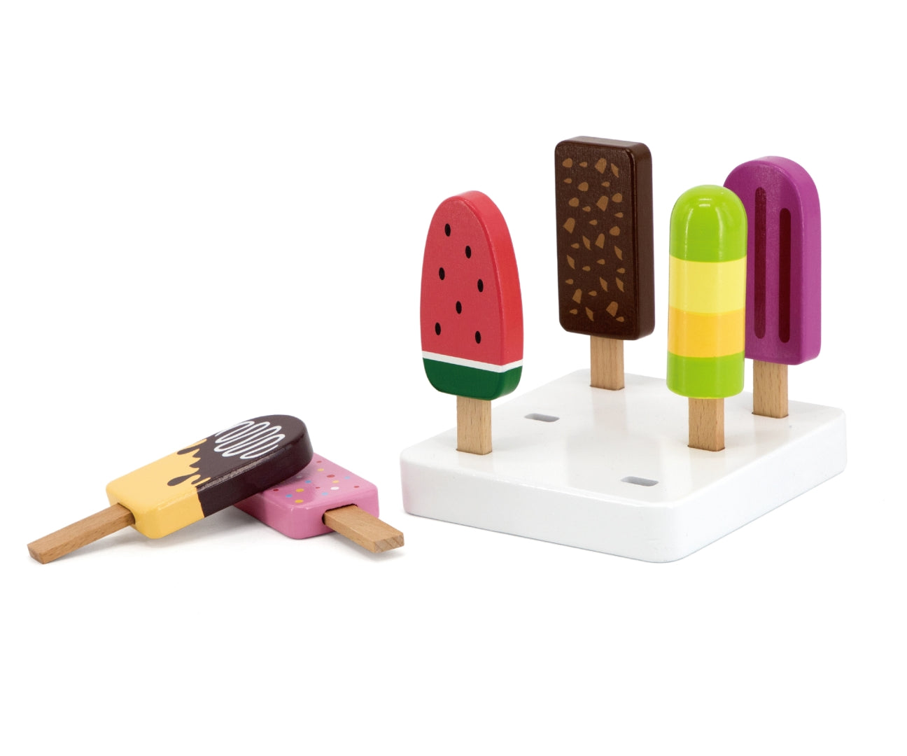 Conjunto De 6 Suportes De Madeira Para Gelados Viga