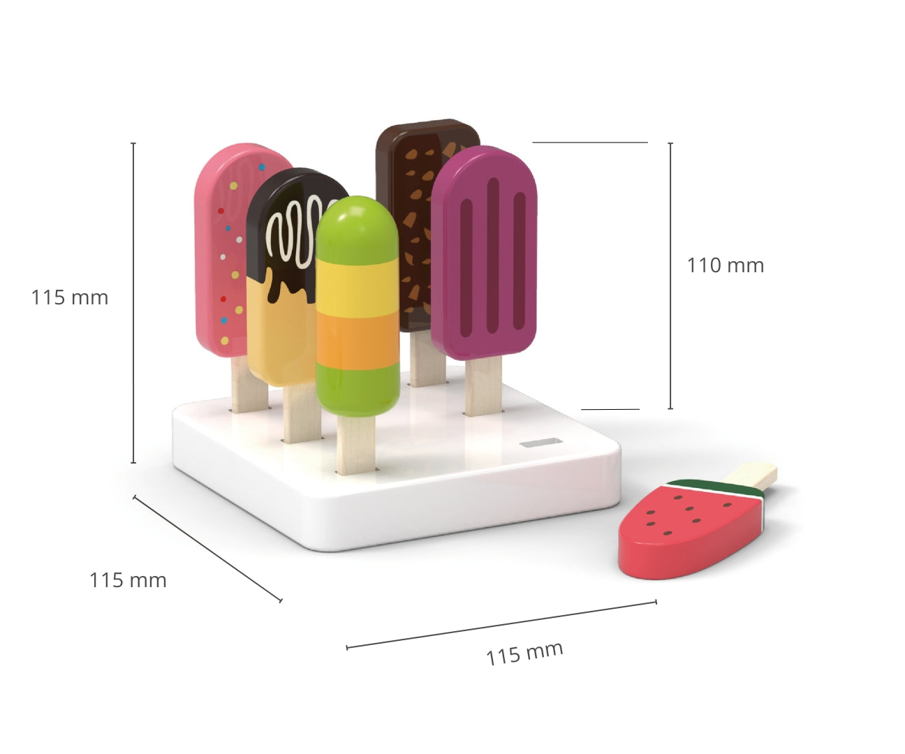 Conjunto De 6 Suportes De Madeira Para Gelados Viga