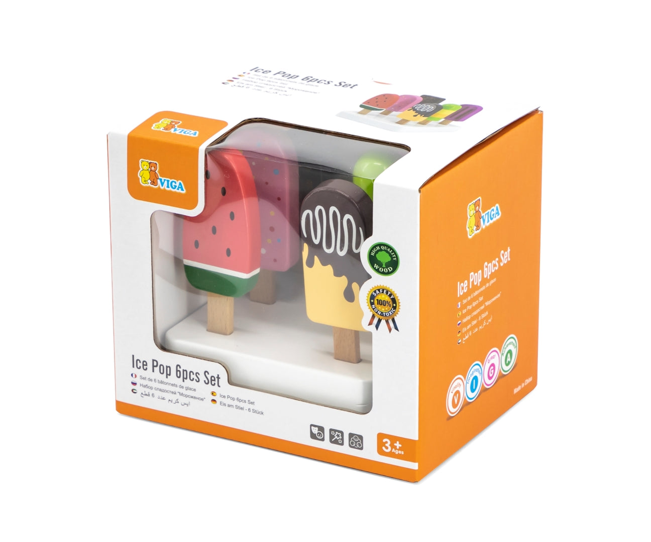 Conjunto De 6 Suportes De Madeira Para Gelados Viga