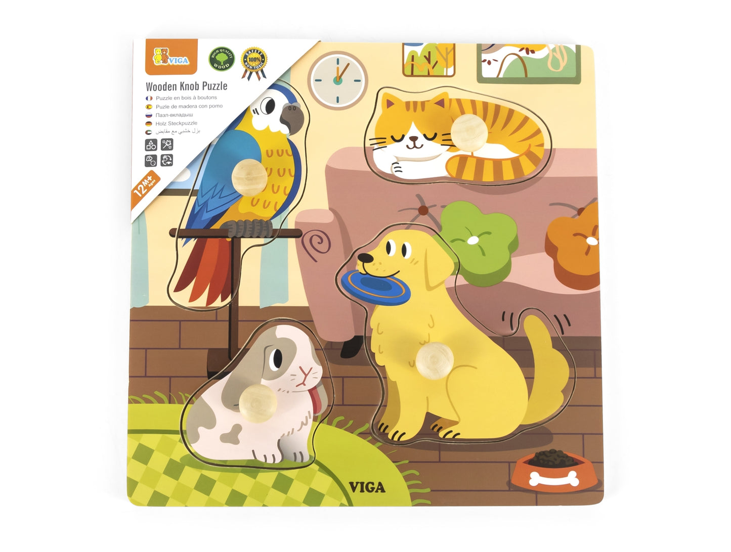 Puzzle Com Pegas Animais Viga