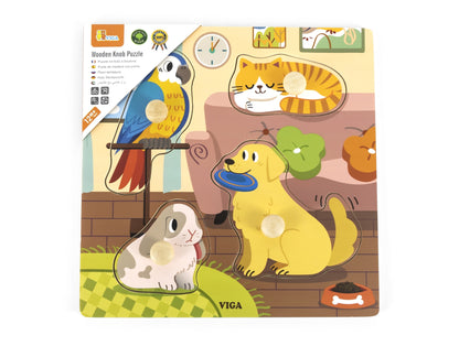 Puzzle Com Pegas Animais Viga
