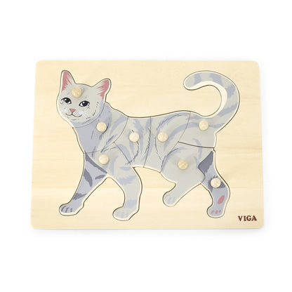 Puzzles Numa Almofada Com Pegas Gato Viga