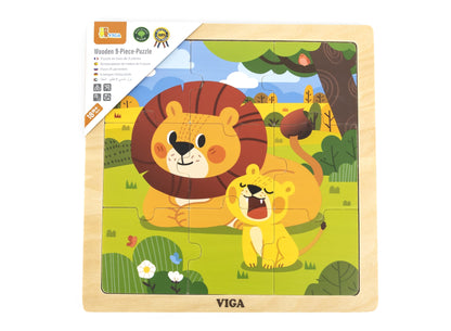 Puzzles Em Bloco De 9 Peças Leão Viga