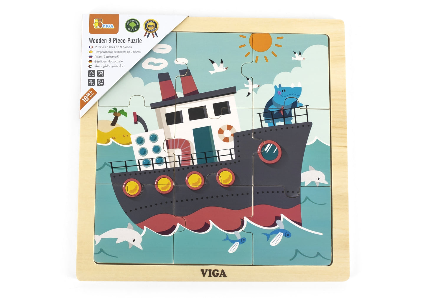 Puzzle Em Bloco De 9 Peças Navio Viga