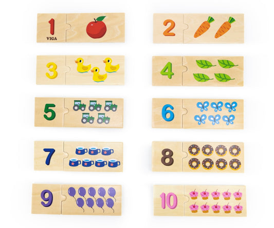 Conjunto De Puzzle Combine Os Números Viga