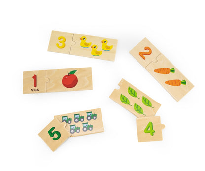 Conjunto De Puzzle Combine Os Números Viga