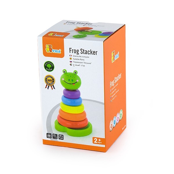 Empilhador De Sapos Em Madeira Viga