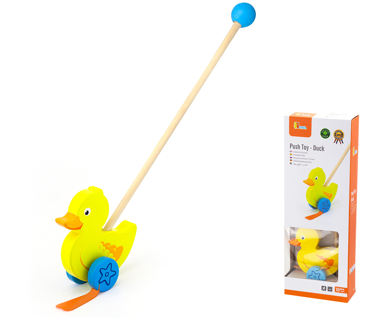 Brinquedo De Empurrar Pato Viga