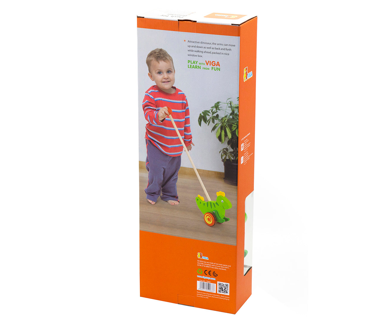 Brinquedo De Empurrar Dinossauro Viga