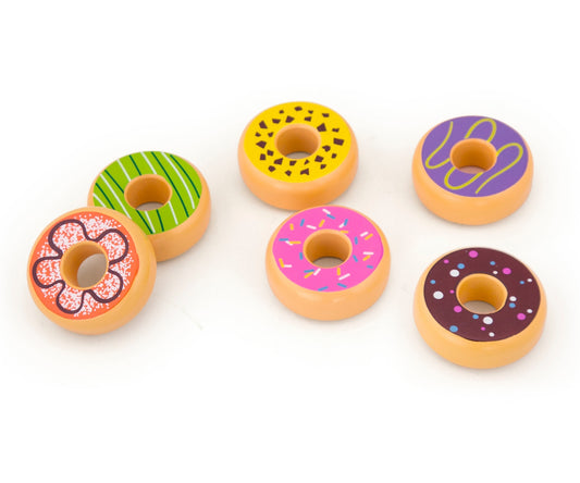 Conjunto De 6 Donuts De Madeira Viga