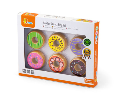 Conjunto De 6 Donuts De Madeira Viga