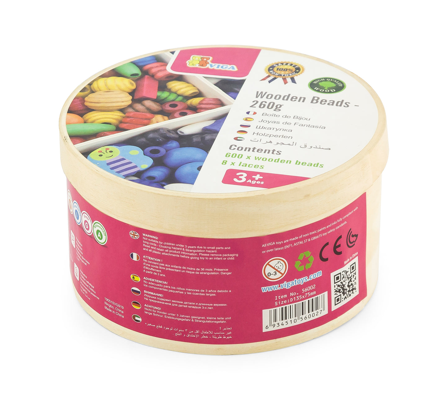 Contas De Madeira (260G) Viga