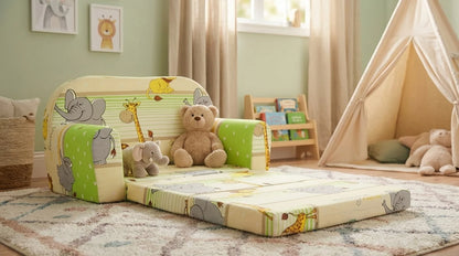 Sofá-cama infantil 2 em 1 85x60 cm animais